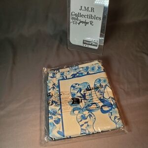 Blue porcelain bunny, happy Easter table runner 13x60 inch